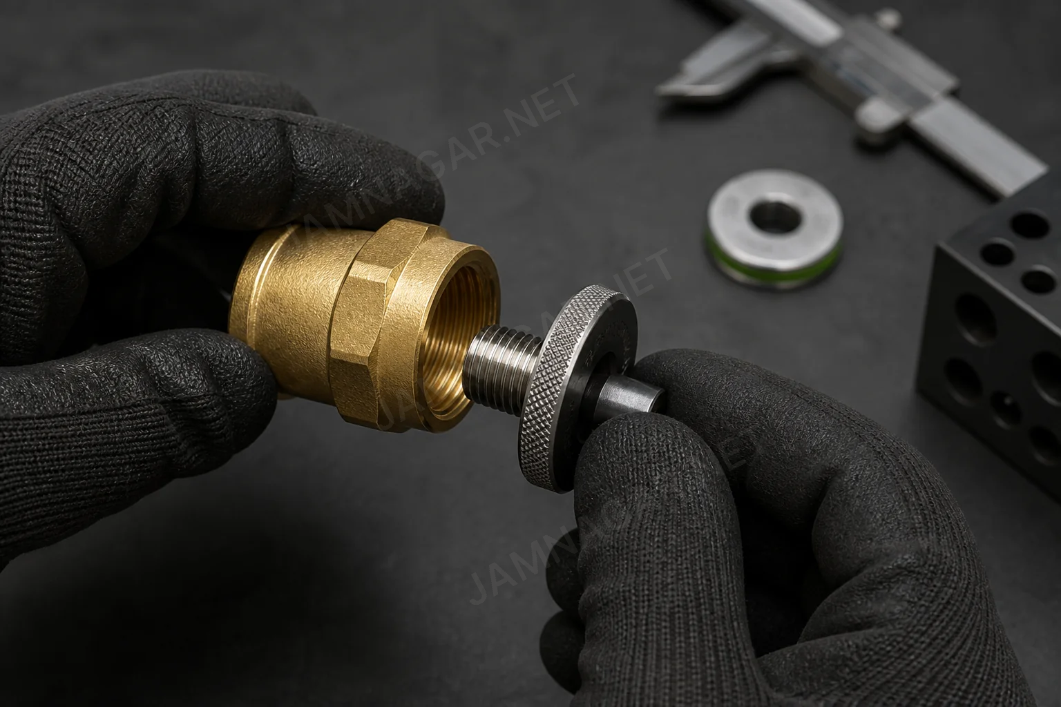 Brass fittings inspected for thread form, dimensions and finish