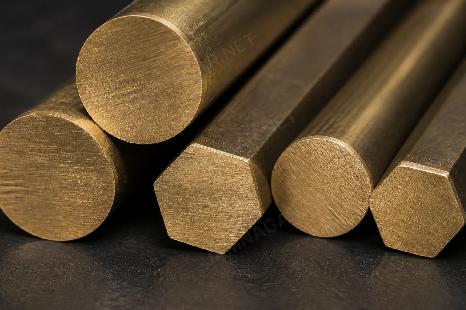 Cut brass rod ends showing size and grade supply context Cut brass rod ends showing size and grade supply context